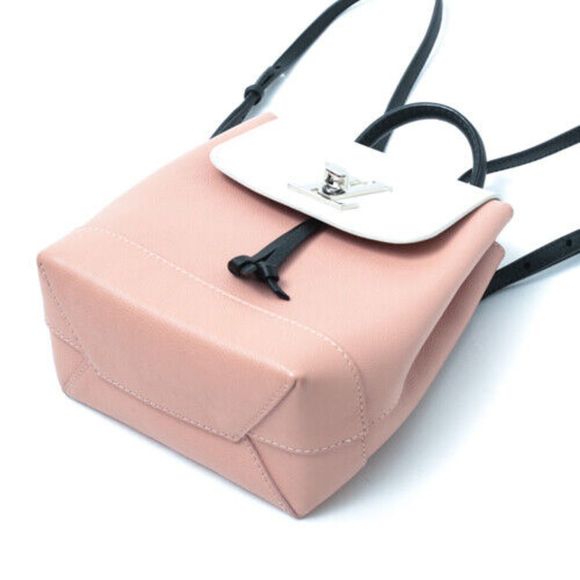 Louis Vuitton Lockme Rose Ballet Noir Pink White Mini Calf Leather Backpack - Picture 3 of 8